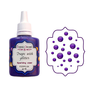 Liquid glass drops with glitter Sparkling violet 30 ml