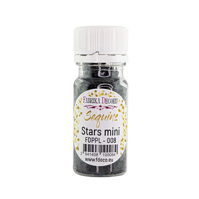 Sequins Stars mini, black, #008