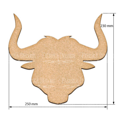 art-board-bull-head-25-23-cm - 2
