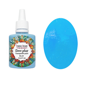 Deco Glass Transparent Paint for Stained Glass Effect, Blue, 30ml