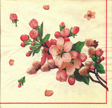 Decoupage-Serviette "Blumen der Kirsche"