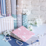 Blank album with a soft fabric cover White and blue stripes 20cm х 20cm - 2