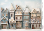 Decoupage card «Christmas houses-021» #000871, 21cm x 29,7cm