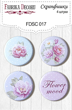 Set of 4pcs flair buttons for scrabooking #017