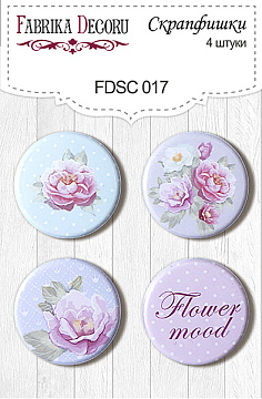 Set mit 4 Flair-Buttons für Scrapbooking #017