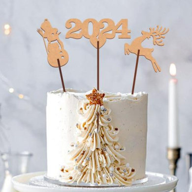 Топпер 2024 новогодний #294, МДФ - 2 Топпер 2024 новогодний #294, МДФ - 2