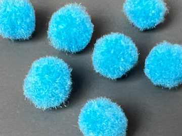 Pompons for crafts and decoration, Blue, 20pcs, diameter 10mm - 2