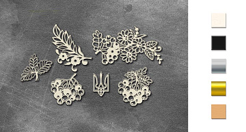 Chipboard embellishments set, Inspired by Ukraine #797