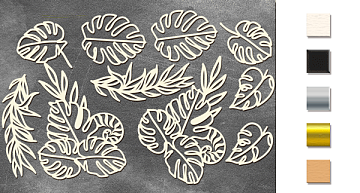 Chipboard embellishments set, "Wild tropics" #388