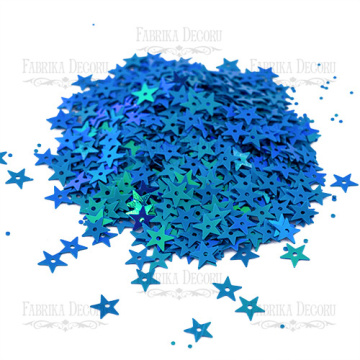 Sequins Stars, dark blue-green with nacre, #122 - 2