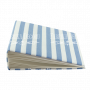 Blank album with a soft fabric cover White and blue stripes 20cm х 20cm