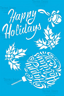 Stencil for crafts 15x20cm "Happy holidays" #300
