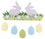 Wooden DIY coloring set, pendant plate "Easter Bunnies", #012 - 0