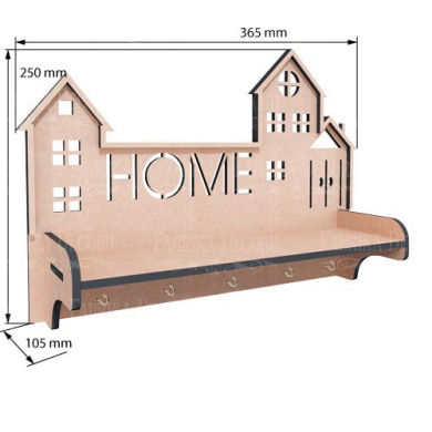 ключница-полка настенная "старый город" #319 фабрика декору - 2