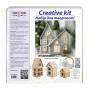 DIY wooden сreativity and coloring kit, Christmas houses with lights, #026 - 3