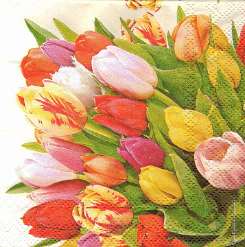 Decoupage napkin "Bouquet of Tulips"