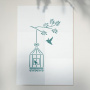 Stencil mini for crafts 15x10cm "Bird in a cage 2" #151_2 - 0