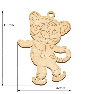 Figurine for painting and decorating #403 "Tiger cub on skates" - 2