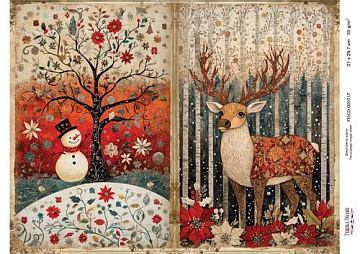 Decoupage card «Christmas Tale» #000717, 21cm x 29,7cm