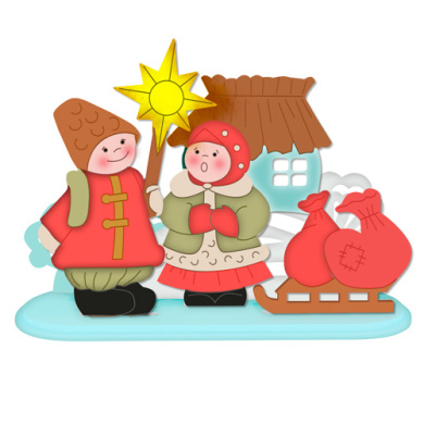 diy wooden coloring set, desk composition "christmas eve", #032 - 2