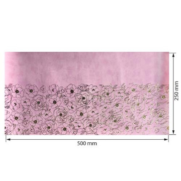 Piece of PU leather for bookbinding with gold pattern Golden Pion Flamingo, 50cm x 25cm - 2