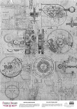 Deco Pergament farbiges Grunge Technical drawing, A3 (11,7" х 16,5")