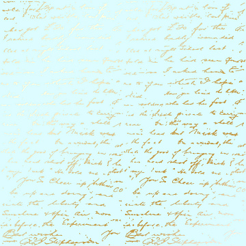 Einseitig bedruckter Papierbogen mit Goldfolienprägung, Muster „Goldener Text Mint“