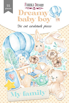 Set of die cuts Dreamy baby boy, 55 pcs