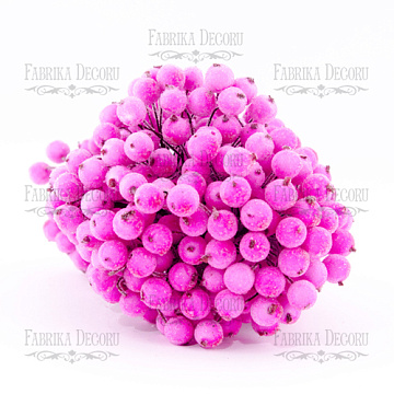 Set of sugar guelder rose berries, Bright Pink, 20pcs
