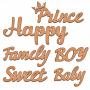 Надписи слова Boy, Prince, Happy, Sweet Baby, Набор деревянных чипбордов #18