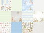 Double-sided scrapbooking paper set Boho baby boy 8"x8", 10 sheets - 0
