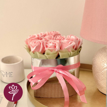 surprise box with soap foam flowers "heart's temptation", 200 x 200 x 200 mm - 2