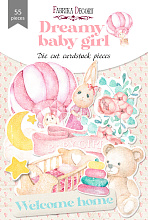 Set of die cuts Dreamy baby girl, 55 pcs