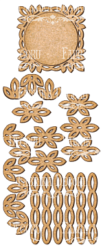 Set of MDF ornaments for decoration #106