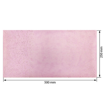 Piece of PU leather for bookbinding with gold pattern Golden Mini Drops Flamingo, 50cm x 25cm - 2