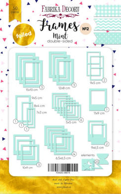 набор картонных фото рамок с фольгированием #2 mint 50шт фабрика декору - 2