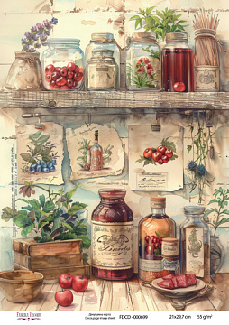 Decoupage-Karte #0699, 21x29,7 cm