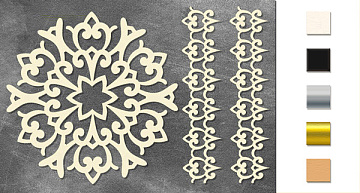 Chipboard embellishments set, "Frame and border 6" #217