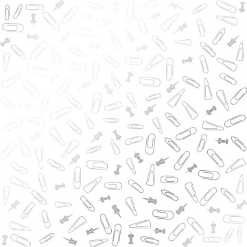 Arkusz papieru jednostronnego wytłaczanego srebrną folią, wzór  Srebrne szpilki do rysowania i spinacze, kolor biały 12"x12"