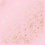 Sheet of single-sided paper with gold foil embossing, pattern Golden Pion Pink, 12"x12"