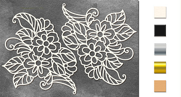 Spanplatten-Set Blumenornament #545