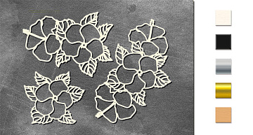 Chipboard embellishments set, Botany exotic #712