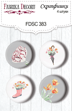 Set of 4pcs flair buttons for scrabooking Scent of spring #383