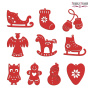 Set of Christmas tree ornaments "Winter Attributes", 10pcs