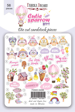 набор высечек, коллекция cutie sparrow girl, 56 шт - 2 набор высечек, коллекция cutie sparrow girl, 56 шт - 2