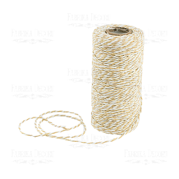 Cotton melange cord, color White with cream, 1m