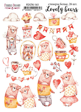 Set of stickers 26 pcs Lovely bears #161