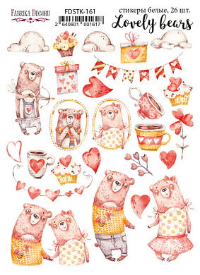 набор наклеек (стикеров) 26 шт lovely bears #161