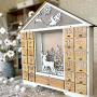 Advent calendar "Fairy house with figurines" for 25 days with cut out numbers, LED light, DIY - 0