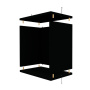 Shelf 400mm x 400mm x 250mm, Black body, Back Panel MDF - 2